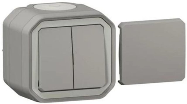 Legrand Plexo New Aufputz-Ausschalter in Grau aus Kunststoff - Bild 1