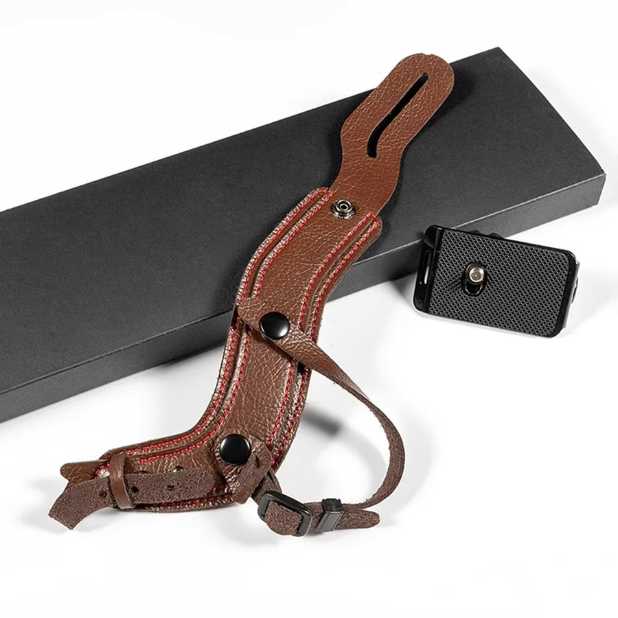Wsellda Leder-Kamera-Handschlaufe für Spiegelreflexkamera in Schwarz, ergonomisch und wasserdicht mit doppeltem Verschluss - Bild 6