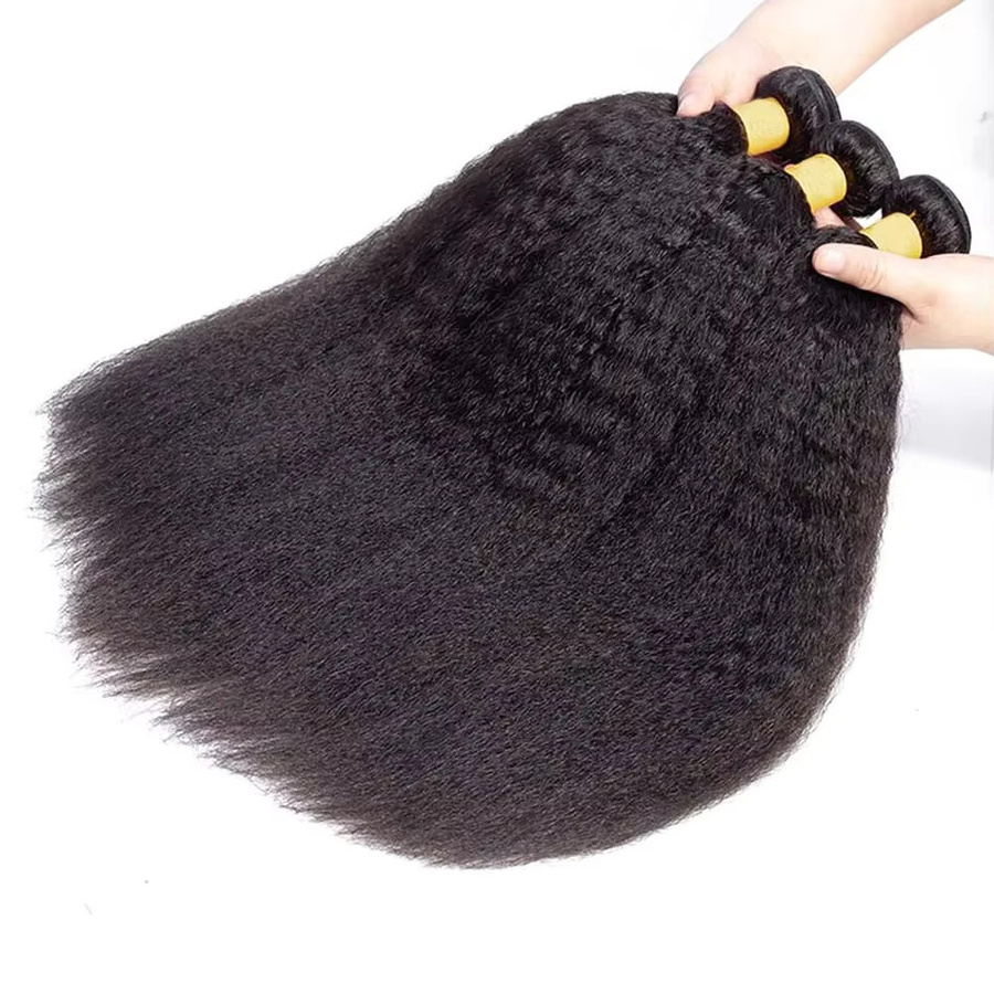 Fashowbeauty Haar Extensions Verworrene Gerade Welle, Schwarz, Remy Haar - Bild 3