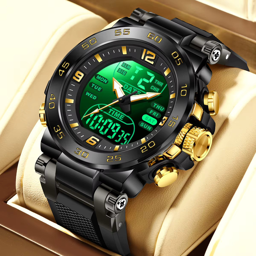 Foxbox Armbanduhr Quarz, Digitaluhr, Schwarz, Herren, Wasserdicht - Bild 2