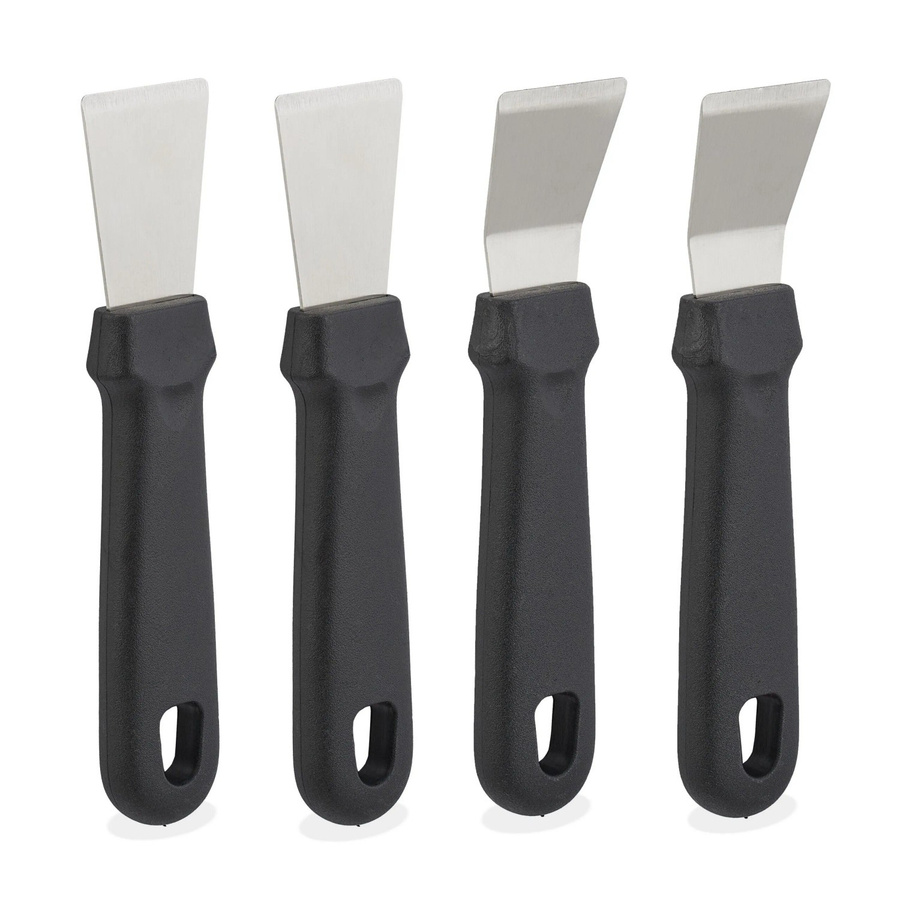 Relaxdays Reinigungsschaber Set aus Edelstahl und Kunststoff in Schwarz und Silber, 4er Pack, B: 17,5 cm, T: 4 cm, H: 1,5 cm - Bild 2