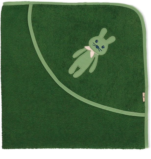 Sterntaler Kapuzenbadetuch Kinni aus Bio-Baumwolle, Dunkelgrün, 80 x 80 cm - Bild 1