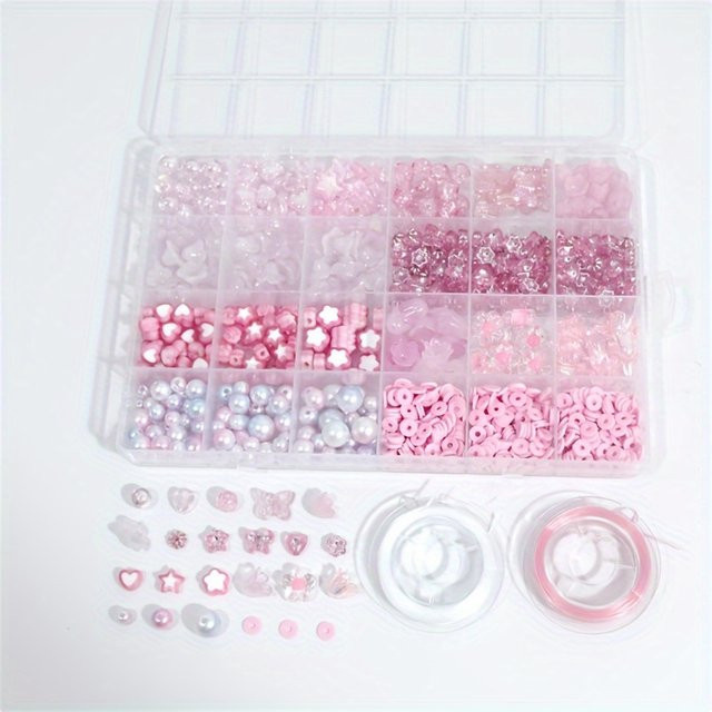 QYWCTZ Telefonkette, rosa Acrylperlen, 0,8–1,2 cm - Bild 1