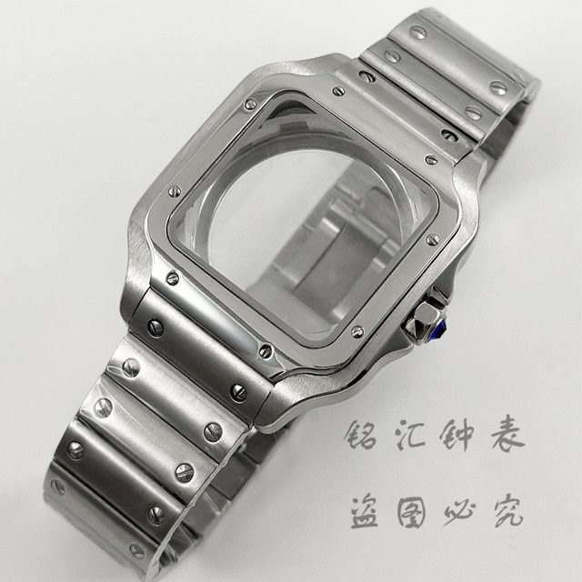 LIYAN Uhrengehäuse Edelstahl, Quadrat, 38 mm, Silber, Unisex - Bild 1