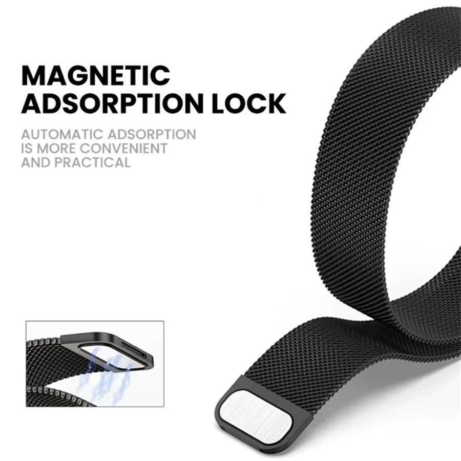 Xiaomi Uhrenarmband Milanese Loop Strap, Edelstahl, Schwarz, für Redmi Watch 5/4 - Bild 1