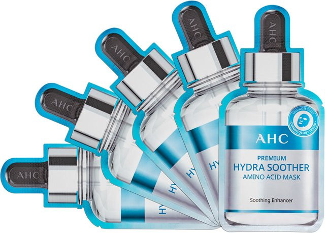 A.H.C Premium Hydra Soother Aminosäuremasken Set, 27 ml x 5 Stk., mit Hyaluronsäure und Kollagen - Bild 1