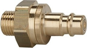 Riegler Nippel für Kupplung NW 7,2-7,8, beidseitig absperrend, Messing blank, Farbe Gold, G 1/4 AG - Bild 1