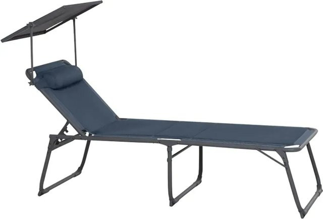 Siena Garden Campingliege Premium Dunkelblau mit Aluminiumgestell und Textilene-Bezug B/T/H: 200 x 69 x 43 cm - Bild 1