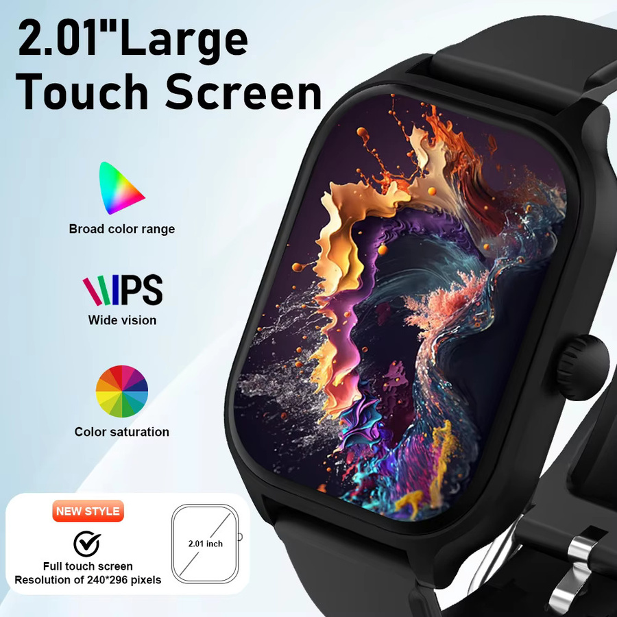 LAXASFIT H9 Smartwatch Gold mit Bluetooth Anrufannahme, Herzfrequenz- und Blutsauerstoffüberwachung sowie Kalorienverbrauch-Tracking - Bild 2