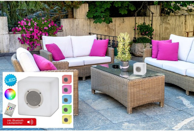 Näve LED-Dekoleuchte Cube Bluetooth bunt B/H/T: 20 x 20 x 20 cm - Bild 1