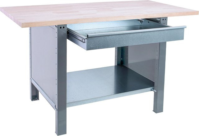 PROREGAL Werkbank BUFFALO WOOD in Grau mit 1 Schublade, Traglast 1000 kg, H x B x T: 86,5 x 120 x 75 cm - Bild 1