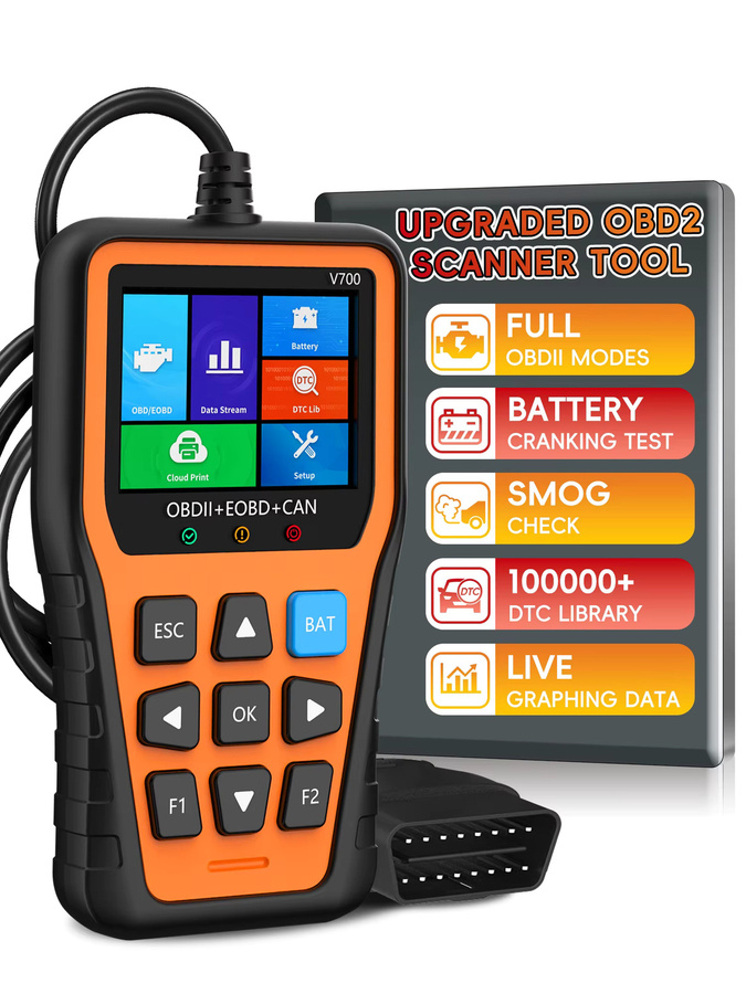 RUOGINSS OBD2-Scanner Diagnosegerät mit Reset-Funktion, Modus 6, Modus 8 und I/M-Bereitschaftsprüfung in Orange und Schwarz - Bild 6