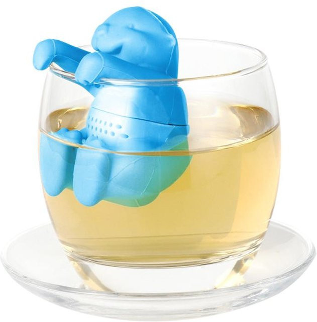 TOMTOP JMS Teefilter in Otterform aus Silikon, wiederverwendbares Teesieb in Blau - Bild 1