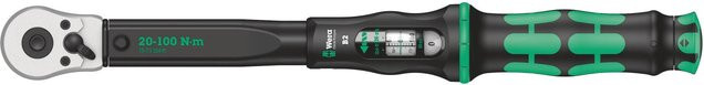 Wera Click-Torque B 2 Drehmomentschlüssel mit Umschaltknarre 3/8 Zoll, 10 - 100 Nm, Schwarz-Grün - Bild 1