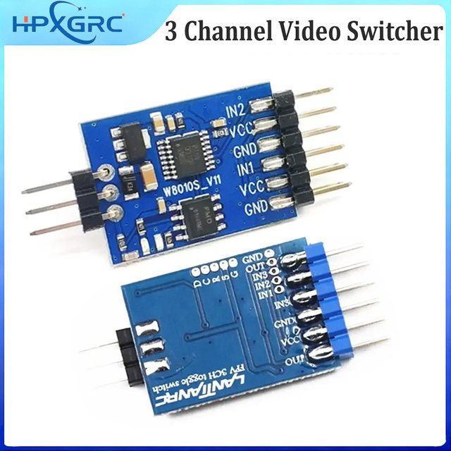 HawkSpeed 3-Kanal-Video-Switcher-Modul 5.8G 3-Wege-Video-Switch-Einheit für RC FPV-Kamera in Blau - Bild 1
