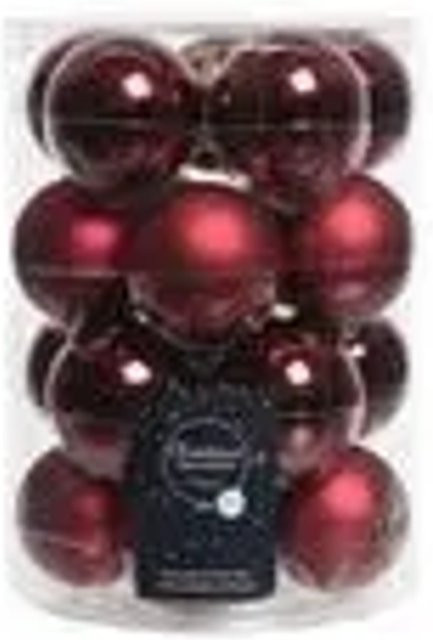 Kaemingk Weihnachtsbaumkugeln aus Glas in Rot, 20 Stück, Durchmesser: 6 cm, Glanz und Matt - Bild 1