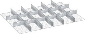 LISTA Set Schlitzwände und Trennbleche 54x36E in Silber, B/T/H: 91,8 x 61,2 x 15,0 cm - Bild 1
