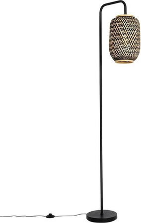 QAZQA Yvonne Orientalische Stehlampe aus Bambus in Schwarz, dimmbar, E27, Höhe: 170 cm