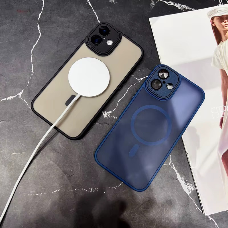 Ricestate Magnetische Schutzhülle für iPhone kompatibel mit MagSafe, Matt und Stoßfest, Transparent oder Schwarz - Bild 4
