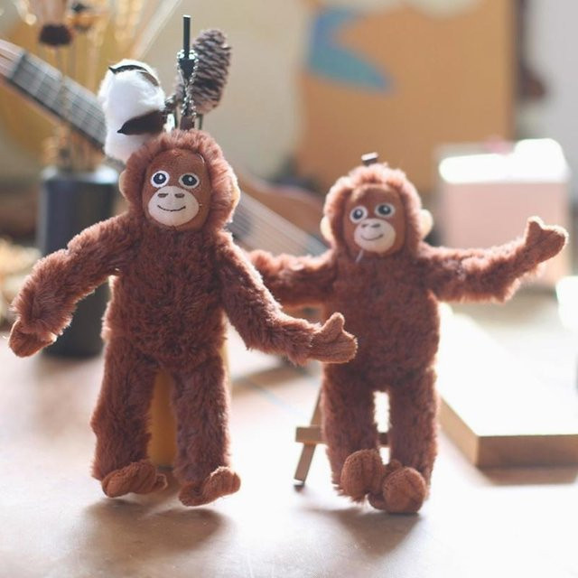 Schlüsselanhänger Gorilla Plüschtier, weiß, Kinder - Bild 1