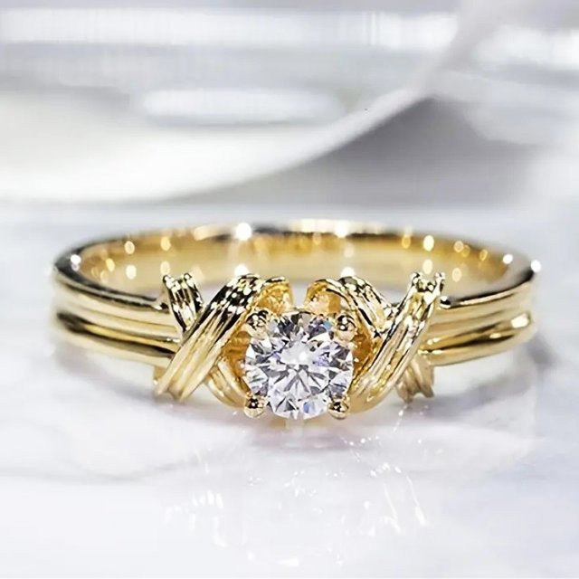 Huitan Ring, Zirkonia, Gold, Damen - Bild 1