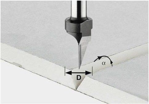 Festool Gipskartonfräser HW mit 8 mm Schaftdurchmesser und 12,5 mm Durchmesser in Silber - Bild 1