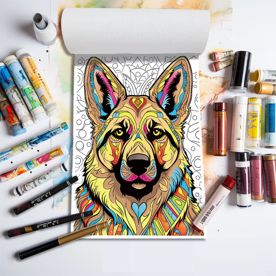 Tlenpo A4 Malbuch für Teenager mit 25 Tiermotiven in Multicolor und 100 g/m2 Papier - Bild 3
