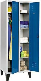 Schäfer Shop Select Kleiderspind mit 2 Abteilen, Drehriegelverschluss und Füßen, lichtgrau/enzianblau, B/T/H: 63 x 50 x 185 cm - Bild 1