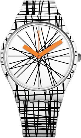 Swatch Armbanduhr, Quarz, Silikonarmband, 34 mm, Weiß, Unisex - Bild 1