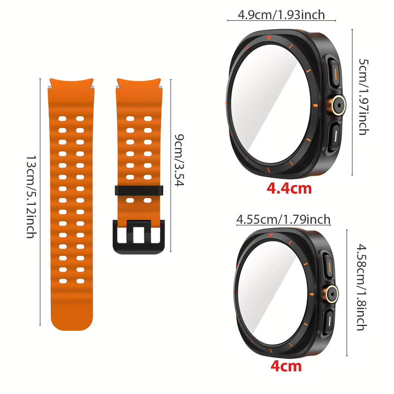 BUSKOZ Uhrenzubehör-Set Samsung Galaxy Watch 7/6, Schutzhülle, Armband, Schwarz - Bild 2