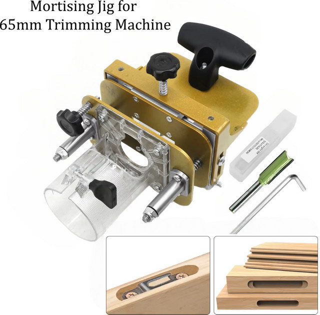 GDART 2-in-1 Schlitzhalterung und Locher-Locator als lineare Schiene und Stemmvorrichtung für 65-mm-Trimmmaschinen zur unsichtbaren Befestigung im Holzhandwerk - Bild 1