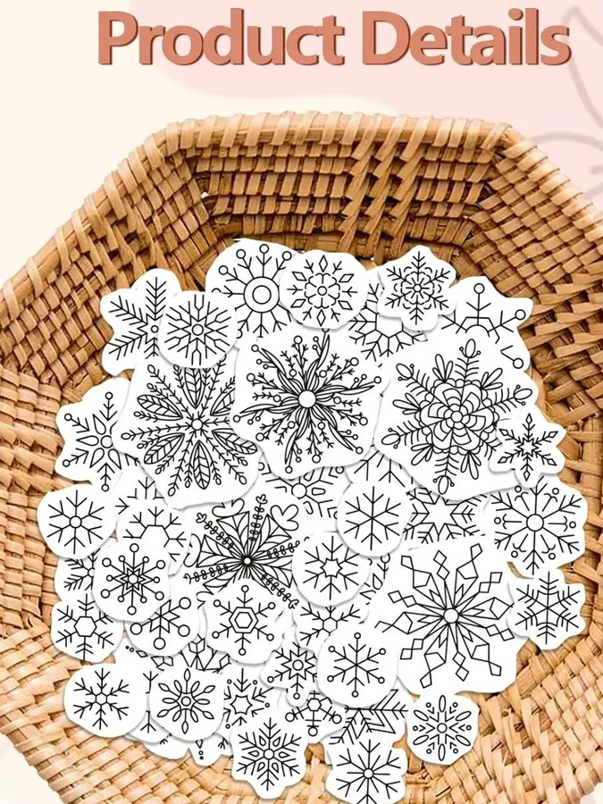 Wasserlöslicher Stabilisator Schneeflocken-Kranz in Weiß für Handstickerei und DIY-Projekte - Bild 4
