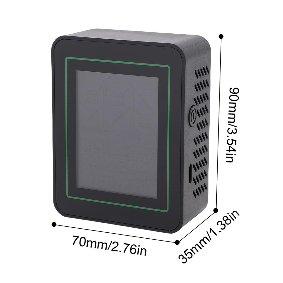 Musysh 5-in-1 Luftqualitätsmonitor mit LCD-Farbbildschirm und PM2.5 PM10 PM1.0 Detektor sowie Temperatur-Feuchtigkeitsmessgerät in Schwarz - Bild 2