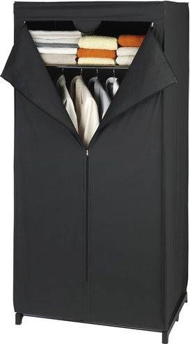 Wenko Kleiderschrank Deep in Schwarz mit Kleiderstange, B/T/H: 75 x 50 x 160 cm - Bild 1