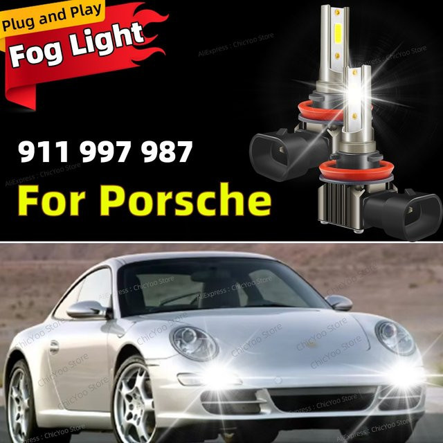 ChicYoo LED Auto Nebelcheinwerfer Frontlampe 6000 K für Porsche 911 997 und Boxster 987 Plug and Play - Bild 1