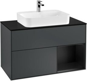V&B Waschtischunterschrank Finion 100 mit Wandbeleuchtung, lackiert, B/T/H: 100 x 50,1 x 50,1 cm - Bild 1