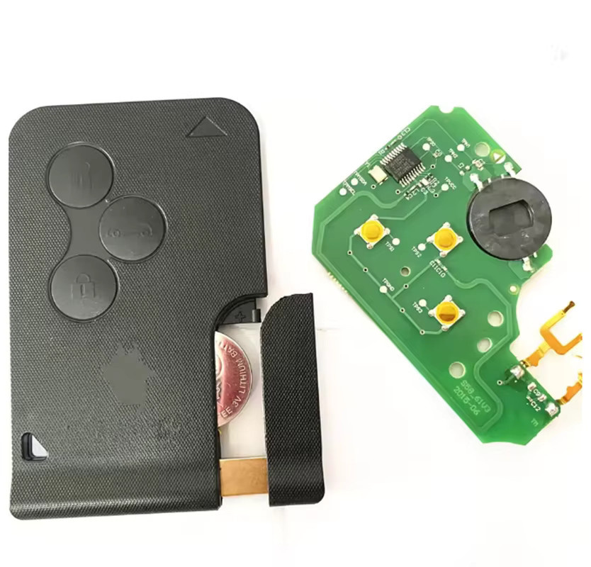 Wilongda Funkschlüssel 433 MHz ID46 PCF7947 Chip mit 3 Tasten und Notfallkarte für Renault Megane 2 3 Scenic Clio 2003–2008 in Schwarz - Bild 5
