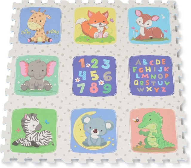 Moni Puzzle-Spielmatte Safari, 9-teiliges Set, Tiermotiv, bunt, rutschfest - Bild 1