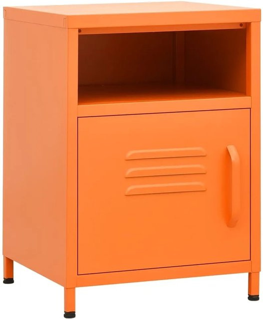 vidaXL Nachttische 2er Set aus Metall in Orange, modernes Design, B/T/H: 35 x 35 x 51 cm - Bild 1