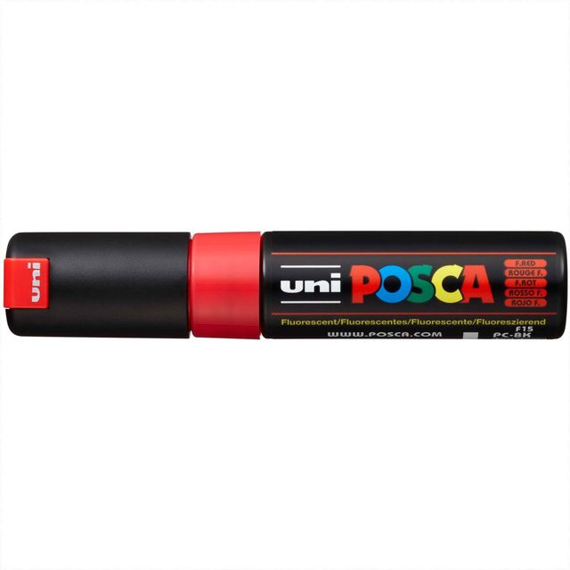 uni POSCA-Marker PC-8K mit 8mm Keilspitze in Neon-Rot - Bild 1