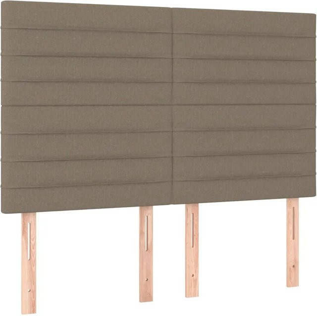 vidaXL LED Kopfteil modern in Beige mit USB-Ladeanschluss und integrierter Beleuchtung, Breite: 144 cm, Tiefe: 5 cm, Höhe: 118 bis 128 cm - Bild 1