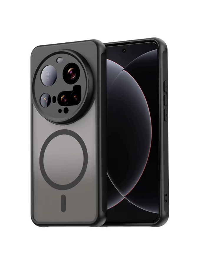 Matte und durchscheinende magnetische Handyhülle für Xiaomi 15 Ultra mit MagSafe Kompatibilität und Slim Drop Protect in Schwarz, Grün oder Transparent - Bild 6
