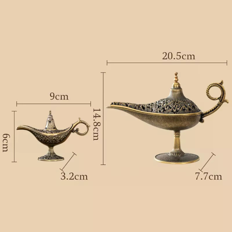 JETTING Arabischer Weihrauchbrenner aus Metall im antiken Stil, Gold, Kerzenhalter für Tealights mit floralem Design - Bild 5