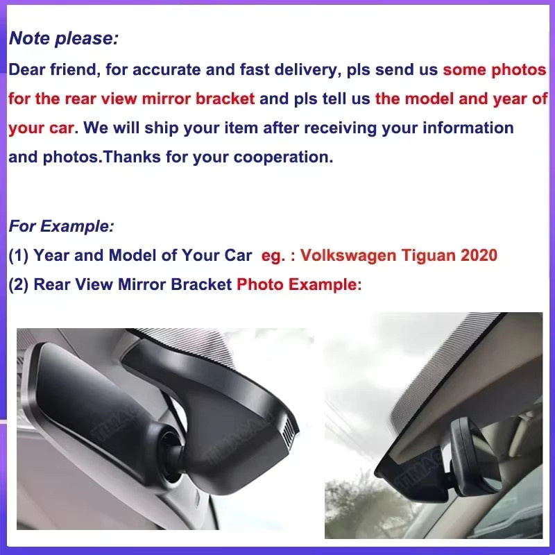 4K 2K Wifi Dash Cam für VW Polo Passat Touran Tiguan Jetta Sharan Caddy Leon Ateca und Skoda Octavia Kodiaq in Schwarz - Bild 3