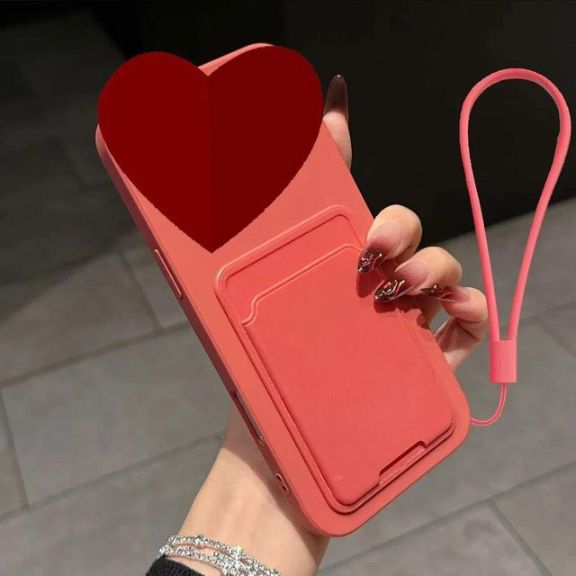Oppo Find X8s+ Handyhülle aus Flüssigsilikon mit Kartenhalter und Geldbörse in Pink - Bild 1