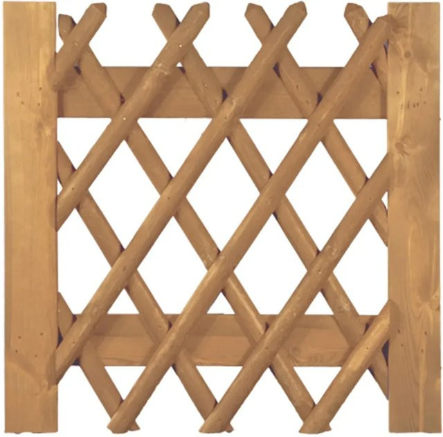 T & J Jägerzaun Tor aus Nadelholz in Braun, Breite: 100 cm, Höhe: 100 cm - Bild 1