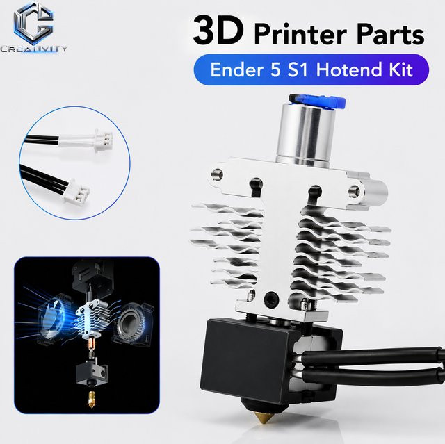 Kreativität Hotend Kit Ersatz für Ender-5 S1 3D-Drucker, 300 Grad High Speed Düse, Silber - Bild 1