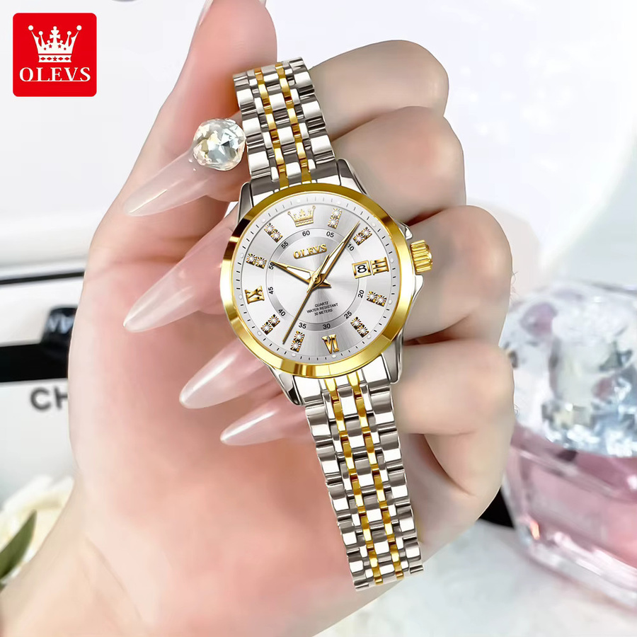 OLEVS Armband Set, Armbanduhr, Quarz, Edelstahl, Diamant, Damen - Bild 2