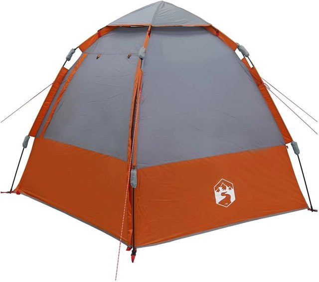 vidaXL Schnellmontagezelt für 4 Personen aus 185T Polyester mit Regenhaube, Farbe: Grau/Blau, Artikelnummer: 42008398 - Bild 1