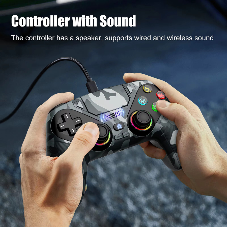 Turpow Wireless Gaming Controller für PlayStation 5 mit RGB-Beleuchtung, Bluetooth und Turbo-Funktion, Farbe: Rot/Mehrfarbig - Bild 4